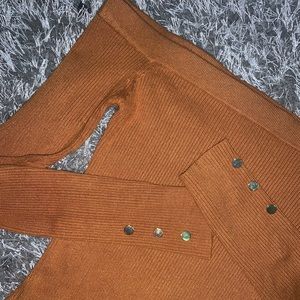 Guess Orange Off the Shoulder Body Suit Top Shirt